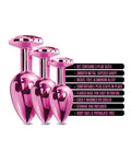 Nixie Nixie Metal Butt Plug Trainer Set w/Inlaid Jewel - Pink Metallic - Image 5