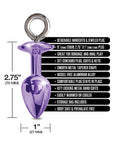 Nixie Nixie Metal Butt Plug w/Inlaid Jewel & Fur Cuff Set - Purple Metallic - Image 5
