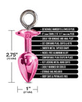 Nixie Nixie Metal Butt Plug w/Inlaid Jewel & Fur Cuff Set - Pink Metallic - Image 4