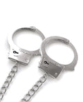 Nixie Nixie Metal Butt Plug w/Inlaid Jewel & Fur Cuff Set - Silver Metallic - Image 4