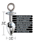 Nixie Nixie Metal Butt Plug w/Inlaid Jewel & Fur Cuff Set - Silver Metallic - Image 5