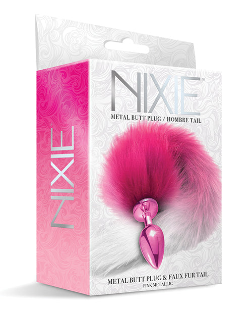Nixie Nixie Metal Butt Plug w/Faux Fur Tail - Pink Metallic