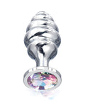 Nixie Nixie Honey Dipper Ribbed Metal Rainbow Jeweled Butt Plug - Small - Image 2