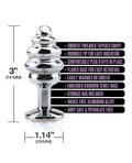 Nixie Nixie Honey Dipper Ribbed Metal Rainbow Jeweled Butt Plug - Small - Image 3