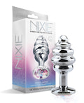 Nixie Nixie Honey Dipper Ribbed Metal Rainbow Jeweled Butt Plug - Large