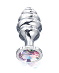 Nixie Nixie Honey Dipper Ribbed Metal Rainbow Jeweled Butt Plug - Large - Image 2
