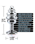Nixie Nixie Honey Dipper Ribbed Metal Rainbow Jeweled Butt Plug - Large - Image 3