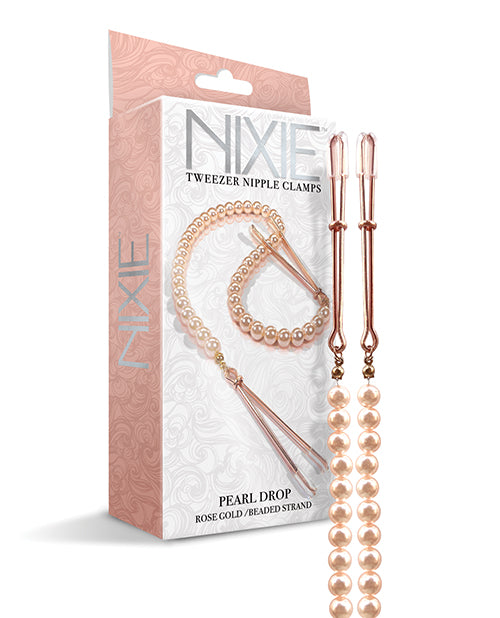 Nixie Nixie Pearl Drop Tweezer Nipple Clamps - Rose Gold