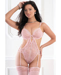 Not Regular Toys Dramatic Lace Teddy w/Garter Straps & Stockings - Pink O/S