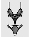 House of Desire Nadia Lace & Mesh Cutout Teddy - Black 1X/2X - Image 3