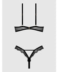 House of Desire Nadia Lace & Mesh Cutout Teddy - Black 1X/2X - Image 4