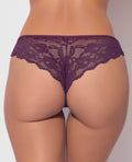House of Desire Bella Lace Up Tanga Panty w/Jewel Detail - Purple LG - Image 2