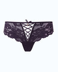 House of Desire Bella Lace Up Tanga Panty w/Jewel Detail - Purple SM - Image 4