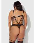 House of Desire Nova Lace Teddy w/Garters - Black 3X/4X - Image 3