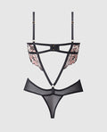 House of Desire Nova Lace Teddy w/Garters - Black MD - Image 5