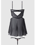 House of Desire Nova Lace & Mesh Babydoll w/G-String 2 pc Set - Black LG - Image 5