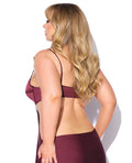House of Desire Brigeta Satin Cut Out Long Dress - Burgundy 1X/2X - Image 4