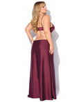 House of Desire Brigeta Satin Cut Out Long Dress - Burgundy 3X/4X - Image 2