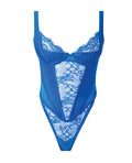 House of Desire Madeline Lace & Mesh High Waist Teddy - Cobalt Blue 3X/4X - Image 4