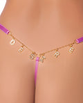 House of Desire Reanna Lace & DESIRE Charm G-String - Pink LG - Image 3