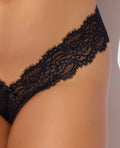House of Desire Lana Sheer Lace V-Thong - Black 1X/2X - Image 2