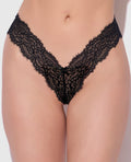 House of Desire Lana Sheer Lace V-Thong - Black MD
