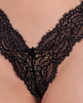 House of Desire Lana Sheer Lace V-Thong - Black MD - Image 2