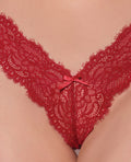 House of Desire Lana Sheer Lace V-Thong - Red XL - Image 2
