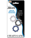 Wet Dreams Wet Dreams Chain Gang Cock Rings - Asst. Pack of 3