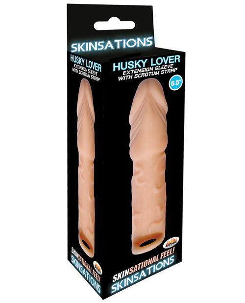 Skinsations Skinsations Husky Lover 6.5" Extension Sleeve w/Scrotum Strap