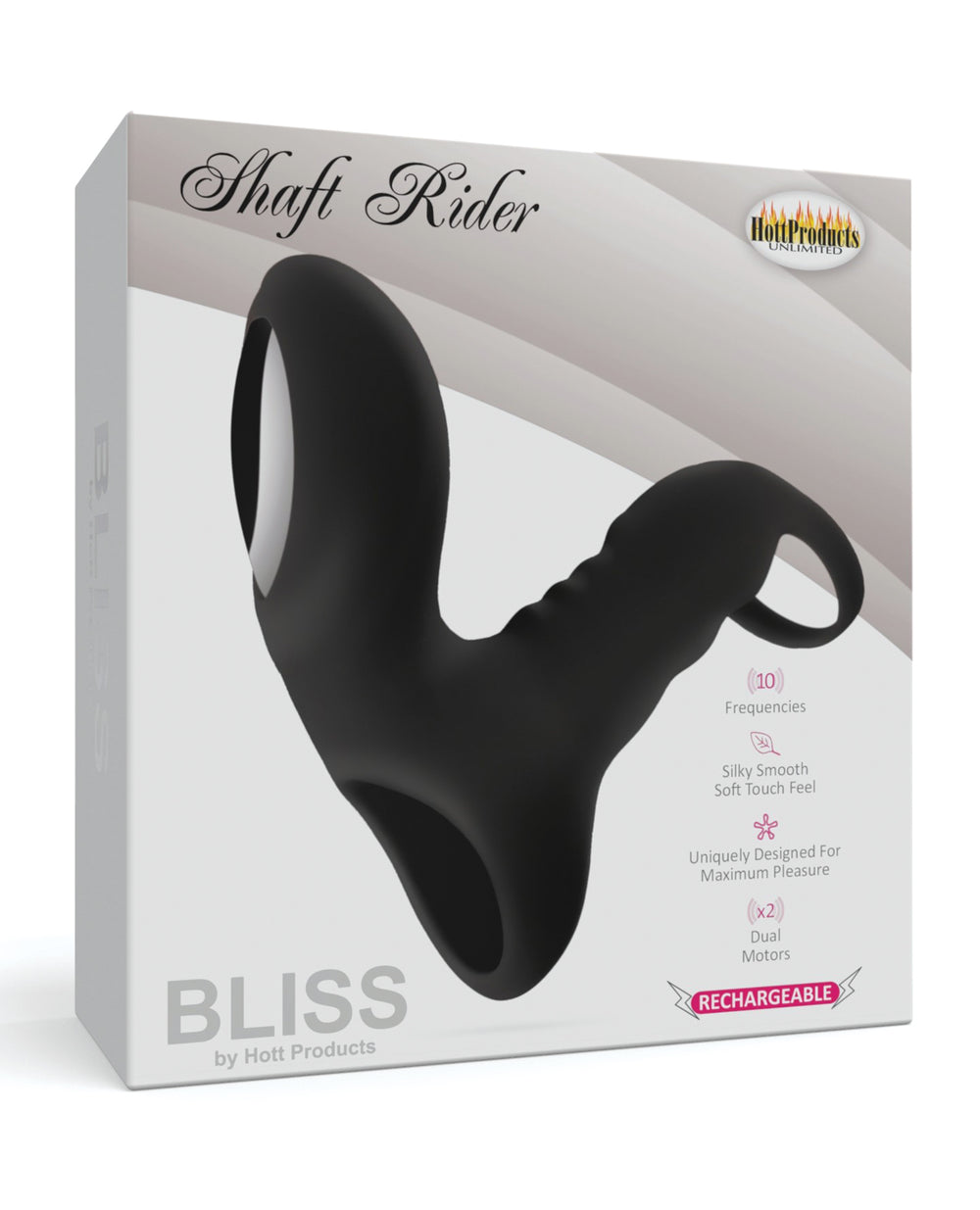 Bliss Bliss Shaft Rider Vibrating Cock Ring Sleeve - Black