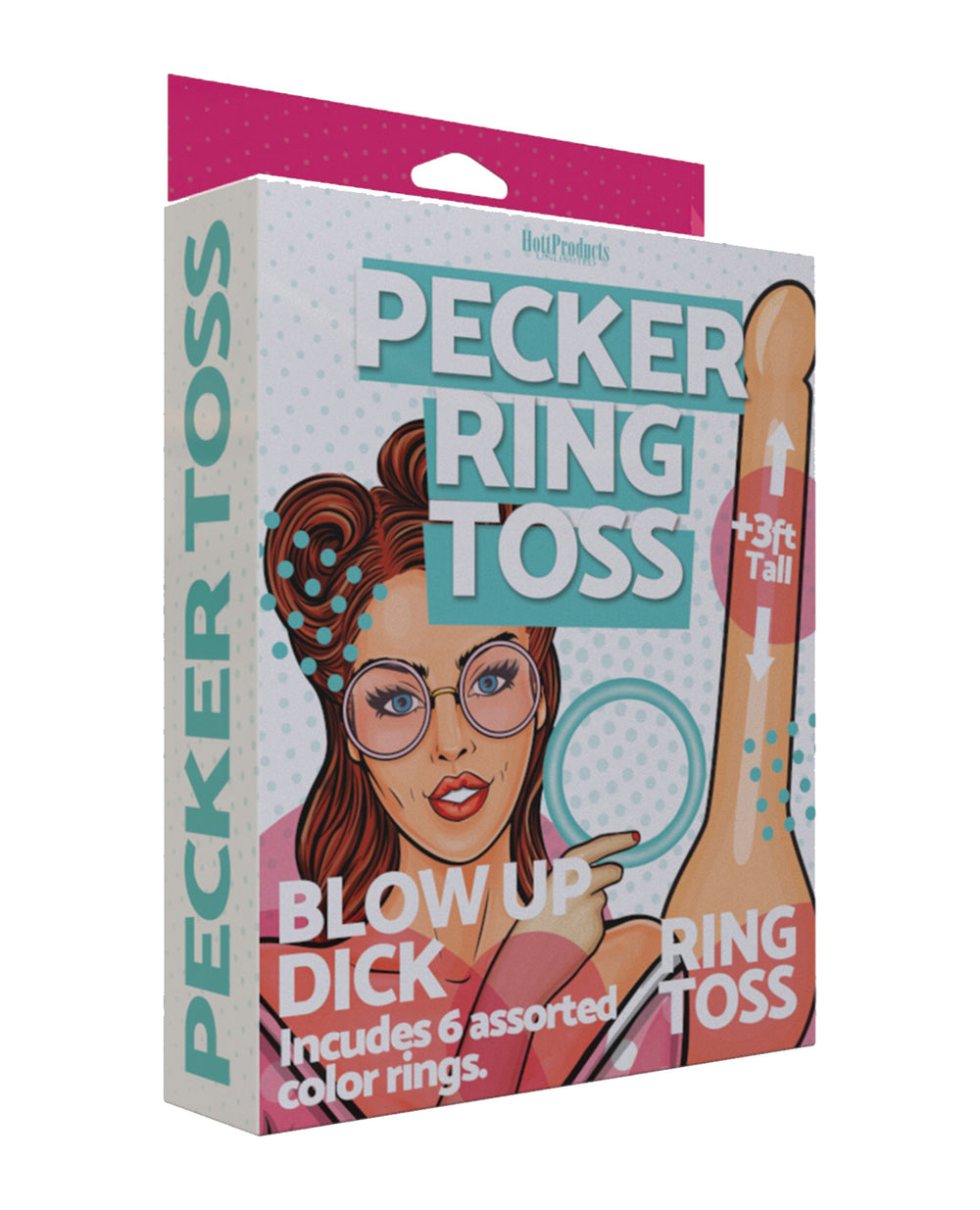 Hott Products Inflatable Pecker Ring Toss - Asst. Color Rings