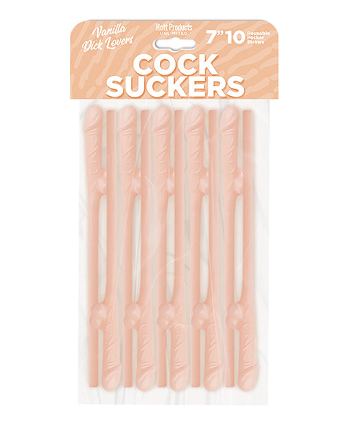 Cock Suckers Cock Suckers Pecker Straws - Vanilla Lovers Pack of 10