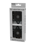 Nipplicious Nipplicious Starstruck Leather Pasties w/Studs & Nipple Hole - Black - Image 2