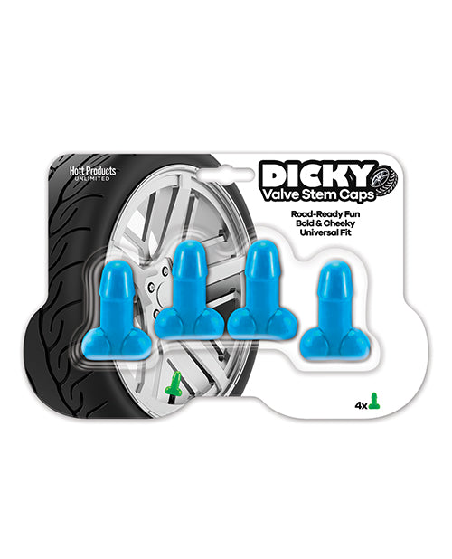 Not Regular Toys Dicky Valve Stem Caps - Blue 4 Pack
