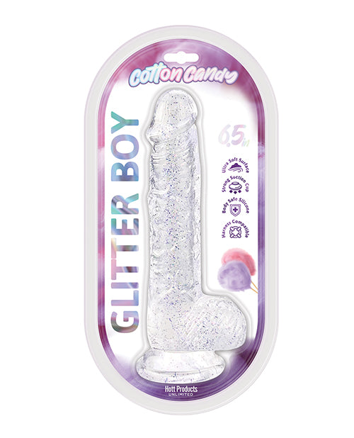Not Regular Toys Cotton Candy Glitter Boy 6" Suction Cup Dildo - Clear