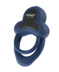 Honey Play Box Anello Vibrating Double Cock Ring w/Clitoral Stimulator - Blue
