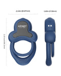 Honey Play Box Anello Vibrating Double Cock Ring w/Clitoral Stimulator - Blue - Image 4