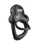 Honey Play Box Anello Vibrating Double Cock Ring w/Clitoral Stimulator - Black - Image 2