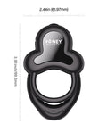 Honey Play Box Anello Vibrating Double Cock Ring w/Clitoral Stimulator - Black - Image 4
