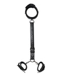 Honey Play Box Kinky Play Box Locking Harness Collar to Wrist Restraints - Black