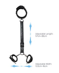 Honey Play Box Kinky Play Box Locking Harness Collar to Wrist Restraints - Black - Image 3