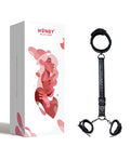 Honey Play Box Kinky Play Box Locking Harness Collar to Wrist Restraints - Black - Image 5