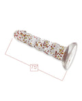 Macaroon Glittergasm 7.5" Swirls Dildo - Red/Gold/Orange - Image 3