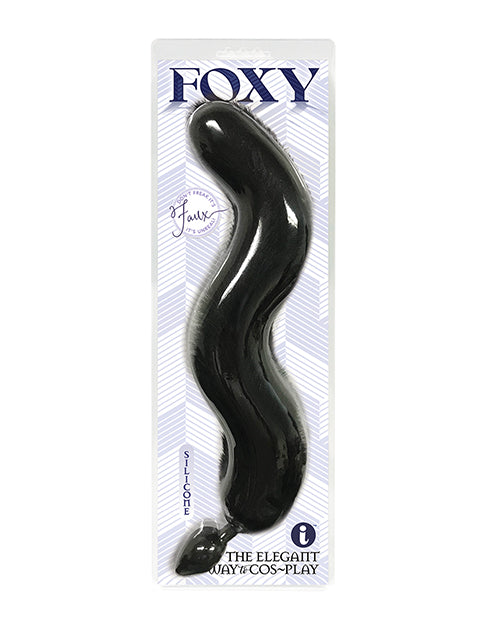 Foxy Foxy Fox Tail Silicone Butt Plug - Black
