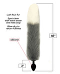 Foxy Foxy Fox Tail Silicone Butt Plug - Silver - Image 2