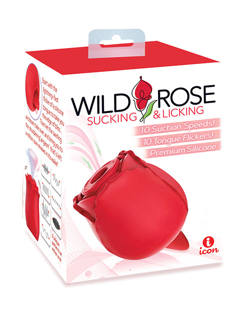 Wild Rose Wild Rose & Tongue Vibrator - Red