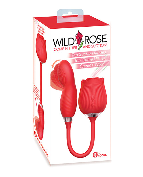 Wild Rose Wild Rose Suction & Come Hither Vibrator - Red