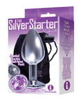 The 9s $$The 9's The Silver Starter Bejeweled Round Stainless Steel Plug - Violet