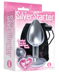 The 9s The 9's The Silver Starter Bejeweled Heart Stainless Steel Plug - Pink